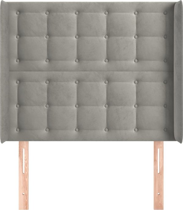 vidaXL Κεφαλάρι uszak ανοιχτό γκρι, βελούδο 83x16x118/128 εκ