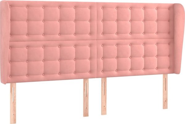 vidaXL Zaglowek uszak, ροζ, 163x23x118/128 cm, βελούδο