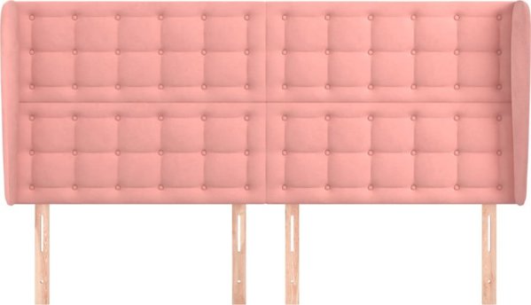 vidaXL Zaglowek uszak, ροζ, 163x23x118/128 cm, βελούδο