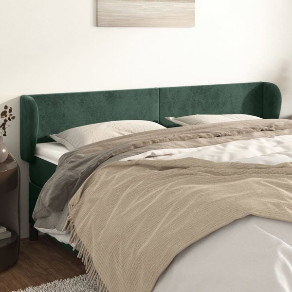 vidaXL Zagloek Uszak, skouro prasino, 163x23x78/88 cm, aksamitny