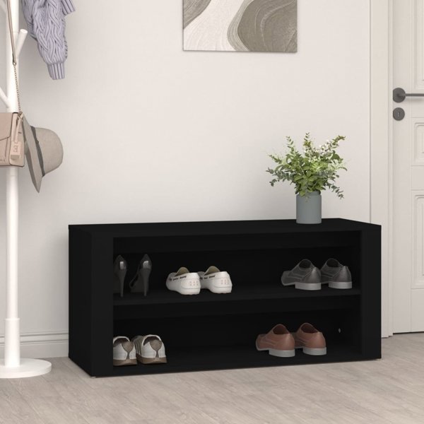 vidaXL Ραφιέρα για Παπούτσια, μαύρη, 100x35x45 εκ.