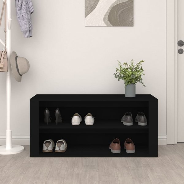vidaXL Ραφιέρα για Παπούτσια, μαύρη, 100x35x45 εκ.