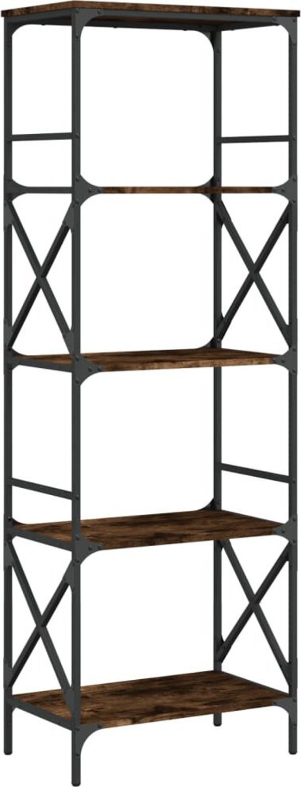 vidaXL Ράφι βιβλίων 5 επιπέδων, καπνισμένη δρυς, 59x35x171 εκ.