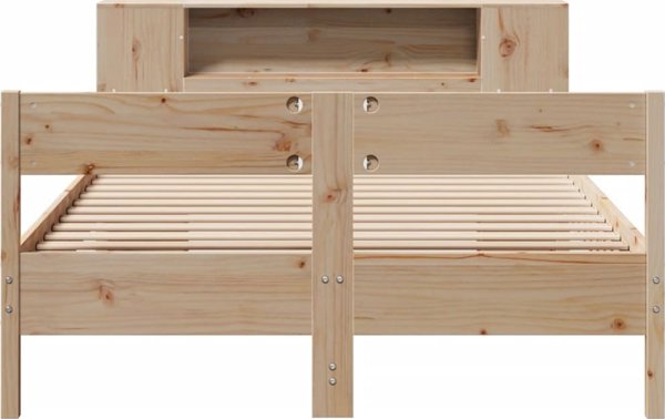 vidaXL Κρεβάτι με ράφια, χωρίς στρώμα, 140x190 εκ., πεύκο