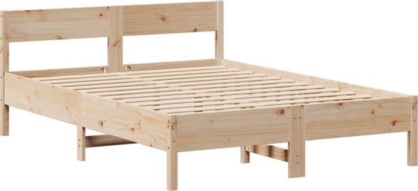 vidaXL Κρεβάτι με ράφια, χωρίς στρώμα, 140x190 εκ., πεύκο