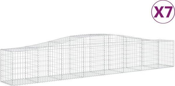 vidaXL Kosze gabionowe, 7 τεμ, 400x50x60/80 εκ, γαλβανισμένο σίδερο