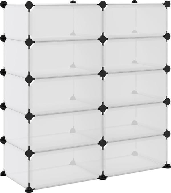vidaXL vidaXL Stojak na buty, przezroczysty, 84x32x88,5 cm, PP