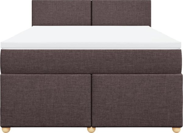 vidaXL Κρεβάτι Continental με Στρώμα, Καφέ, Ύφασμα, 140x200 εκ.