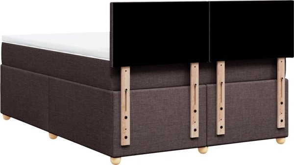 vidaXL Κρεβάτι Continental με Στρώμα, Καφέ, Ύφασμα, 140x200 εκ.