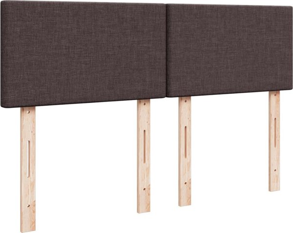 vidaXL Κρεβάτι Continental με Στρώμα, Καφέ, Ύφασμα, 140x200 εκ.