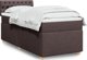 vidaXL Κρεβάτι Continental με στρώμα, καφέ, ύφασμα, 90x200 cm