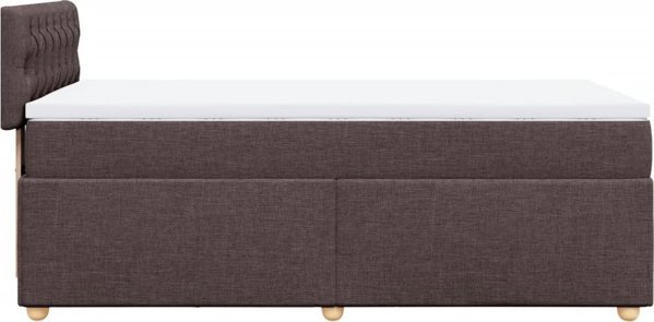 vidaXL Κρεβάτι Continental με στρώμα, καφέ, ύφασμα, 90x200 cm