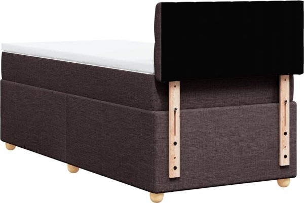 vidaXL Κρεβάτι Continental με στρώμα, καφέ, ύφασμα, 90x200 cm