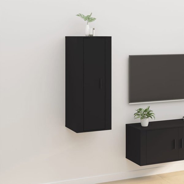 vidaXL Κρεμαστή τηλεοπτική ντουλάπα, μαύρη, 40x34,5x100 cm