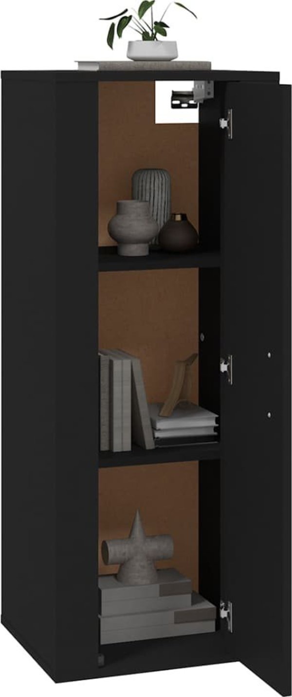 vidaXL Κρεμαστή τηλεοπτική ντουλάπα, μαύρη, 40x34,5x100 cm