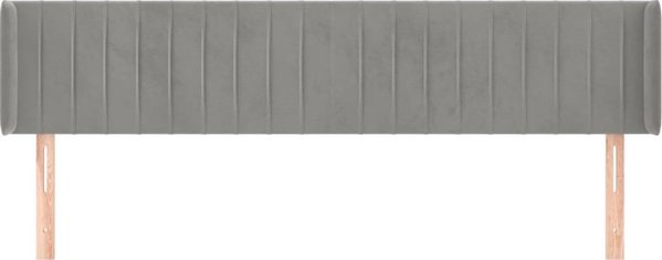 vidaXL Προσκέφαλο ουζάκ, ανοιχτό γκρι, 203x16x78/88 cm, βελούδο