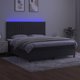 vidaXL Κρεβάτι κοντινεντάλ με στρώμα και LED, γκρι βελούδινο, 180x200 εκ