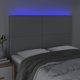 vidaXL Zaglowek do lozka z LED, jasnoszary, 144x5x118/128 cm, tkanina