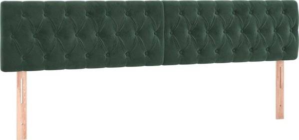 vidaXL Zaglowki do lozka, 2 szt, ciemnozielony, 100x7x78/88cm, aksamit