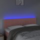 vidaXL Κεφαλάρι κρεβατιού με LED, ροζ, 144x5x78/88 cm, βελούδο