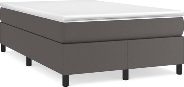 vidaXL Κρεβάτι κοντινένταλ, γκρι, 120x200 εκ., επενδεδυμένο με τεχνητό δέρμα