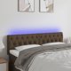 vidaXL Zaglowek do lozka z LED, ciemnobrazowy, 144x7x78/88 cm, tkanina