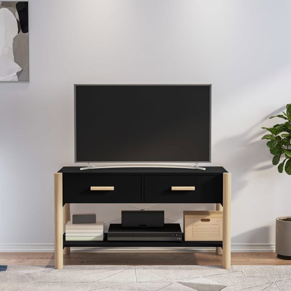 vidaXL Σύνθετο έπιπλο για TV, μαύρο, 82x38x45 cm, υλικό ξύλου