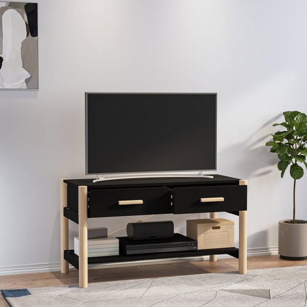 vidaXL Σύνθετο έπιπλο για TV, μαύρο, 82x38x45 cm, υλικό ξύλου