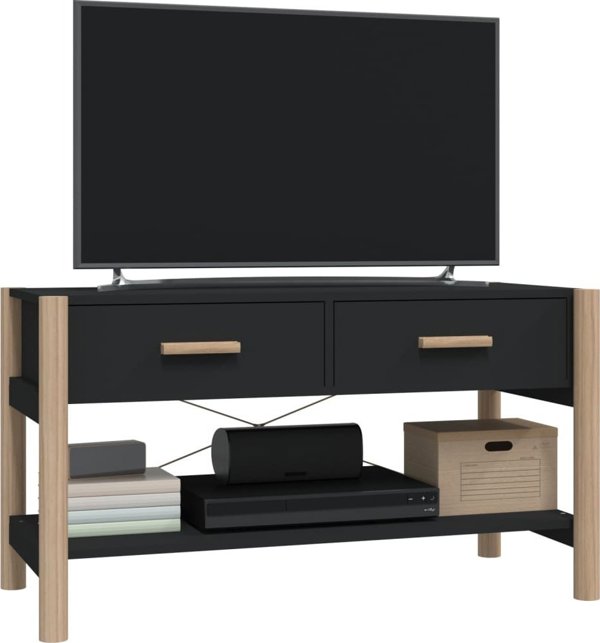 vidaXL Σύνθετο έπιπλο για TV, μαύρο, 82x38x45 cm, υλικό ξύλου