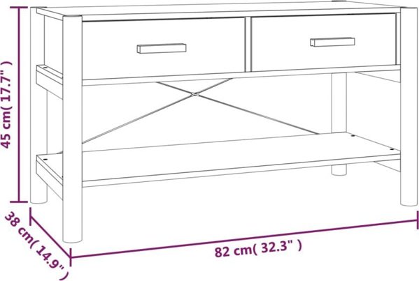vidaXL Σύνθετο έπιπλο για TV, μαύρο, 82x38x45 cm, υλικό ξύλου