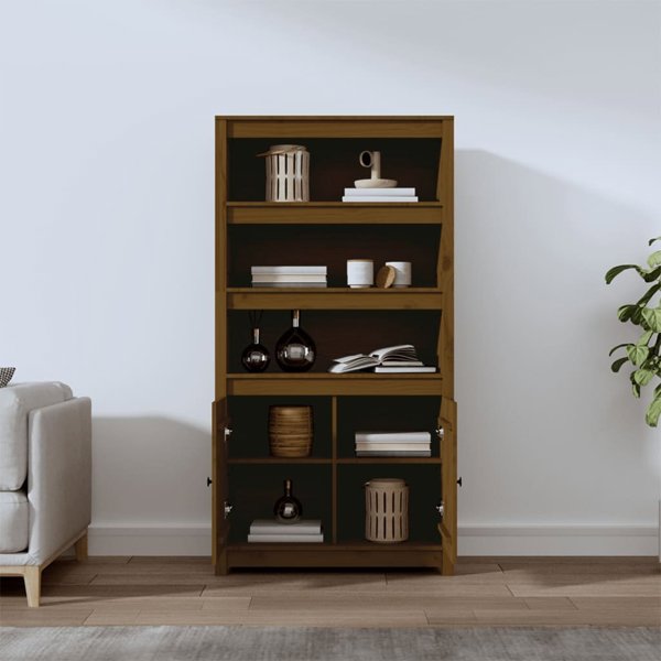 vidaXL Ντουλάπι, μέλια καφέ, 80x35x154 εκ., από μασίφ πεύκο