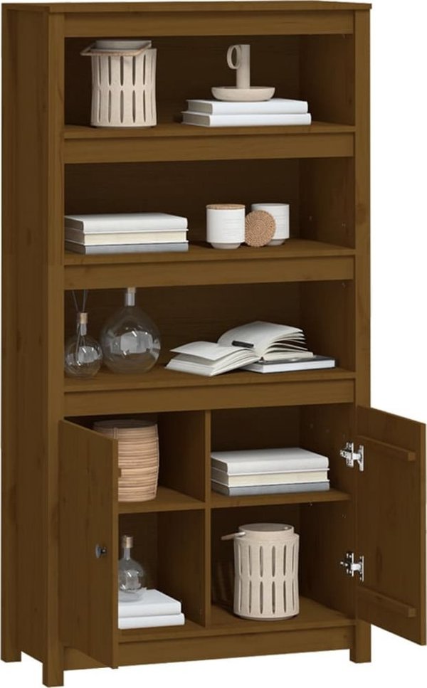vidaXL Ντουλάπι, μέλια καφέ, 80x35x154 εκ., από μασίφ πεύκο
