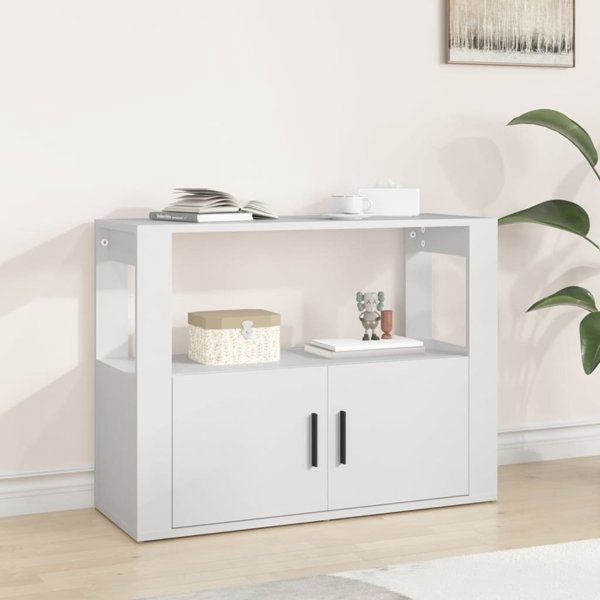 vidaXL Κομότα, λευκή, 80x30x60 εκ, υλικό ξυλοπαραγωγής