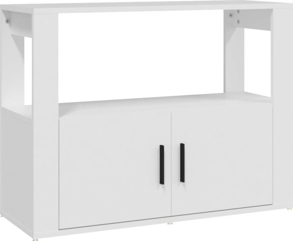 vidaXL Κομότα, λευκή, 80x30x60 εκ, υλικό ξυλοπαραγωγής