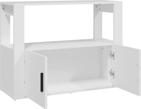vidaXL Κομότα, λευκή, 80x30x60 εκ, υλικό ξυλοπαραγωγής