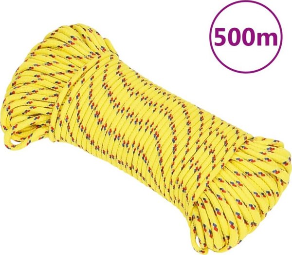 vidaXL Σχοινί ιστιοπλοΐας, κίτρινο, 4 mm, 500 m, πολυπροπυλένιο