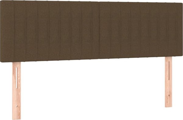 vidaXL Λύκνο κοντινεντάλ με στρώμα, καφέ, 140x200cm, ύφασμα