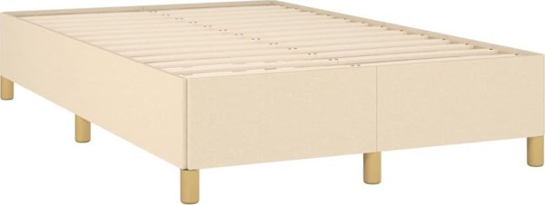 vidaXL Rama κρεβατιού, κρεμ, 120 x 200 εκ., επενδυμένη με ύφασμα