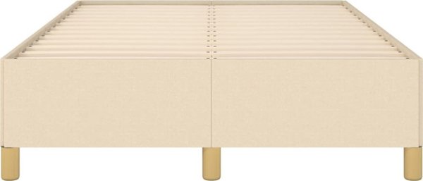 vidaXL Rama κρεβατιού, κρεμ, 120 x 200 εκ., επενδυμένη με ύφασμα