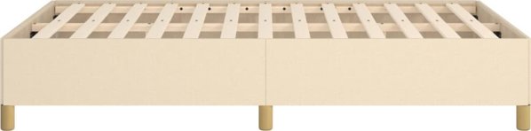 vidaXL Rama κρεβατιού, κρεμ, 120 x 200 εκ., επενδυμένη με ύφασμα