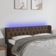 vidaXL Κεφαλάρι κρεβατιού με LED, σκούρο καφέ, 163x16x78/88cm, ύφασμα