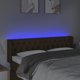 vidaXL Κεφαλάρι κρεβατιού με LED, σκούρο καφέ, 163x16x78/88cm, ύφασμα