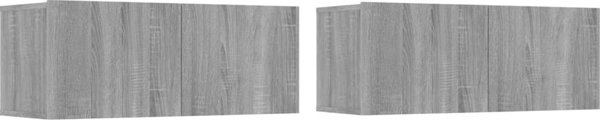 vidaXL Σύνθετα για τηλεόραση, 2 τεμ., γκρι Sonoma δρυς, 80x30x30 cm