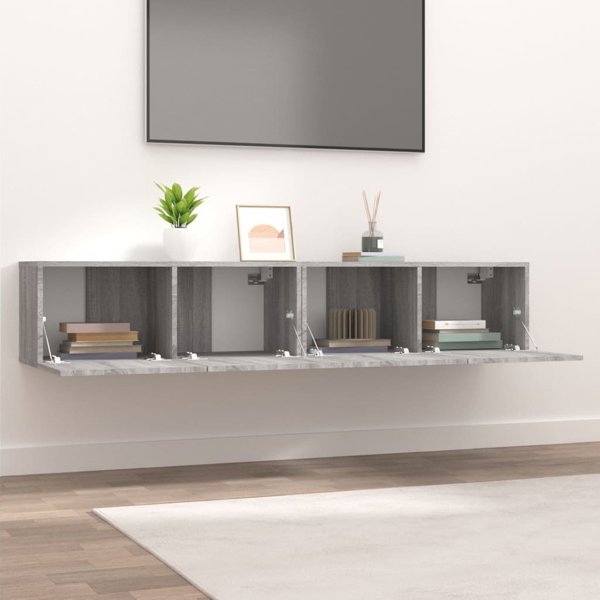 vidaXL Σύνθετα για τηλεόραση, 2 τεμ., γκρι Sonoma δρυς, 80x30x30 cm