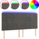 Zaglowek do lozka z LED, ciemnoszary, 200x5x118/128 cm, aksamit