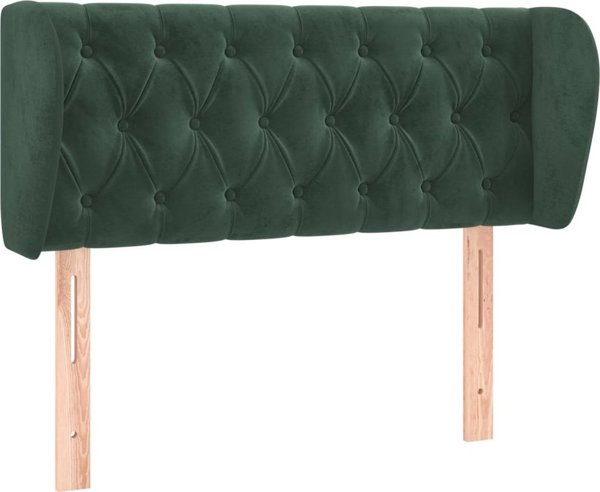 vidaXL Zaglowek uszak, ciemnozielony, 93x23x78/88 cm, aksamitny