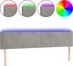 vidaXL Zaglowek do lozka z LED, jasnoszary, 200x5x78/88 cm, aksamit