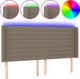 vidaXL Zaglowek do lozka z LED taupe 163x16x118/128 cm tkanina