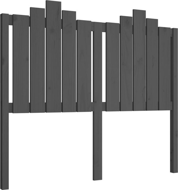 vidaXL Κεφαλάρι κρεβατιού, γκρι, 126x4x110 εκ, από οξιά ξύλο