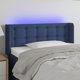vidaXL Zaglowek do lozka z LED, niebieski, 93x16x78/88 cm, tkanina